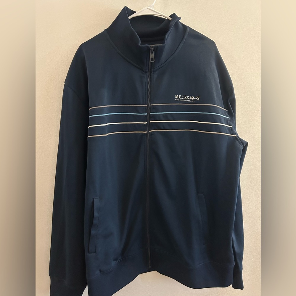 Marc Ecko Cut & Sew Track Jacket Navy Men’s 2XL Stripe Full Zip Performance